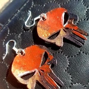 LEATHER PUNISHER EARRINGS